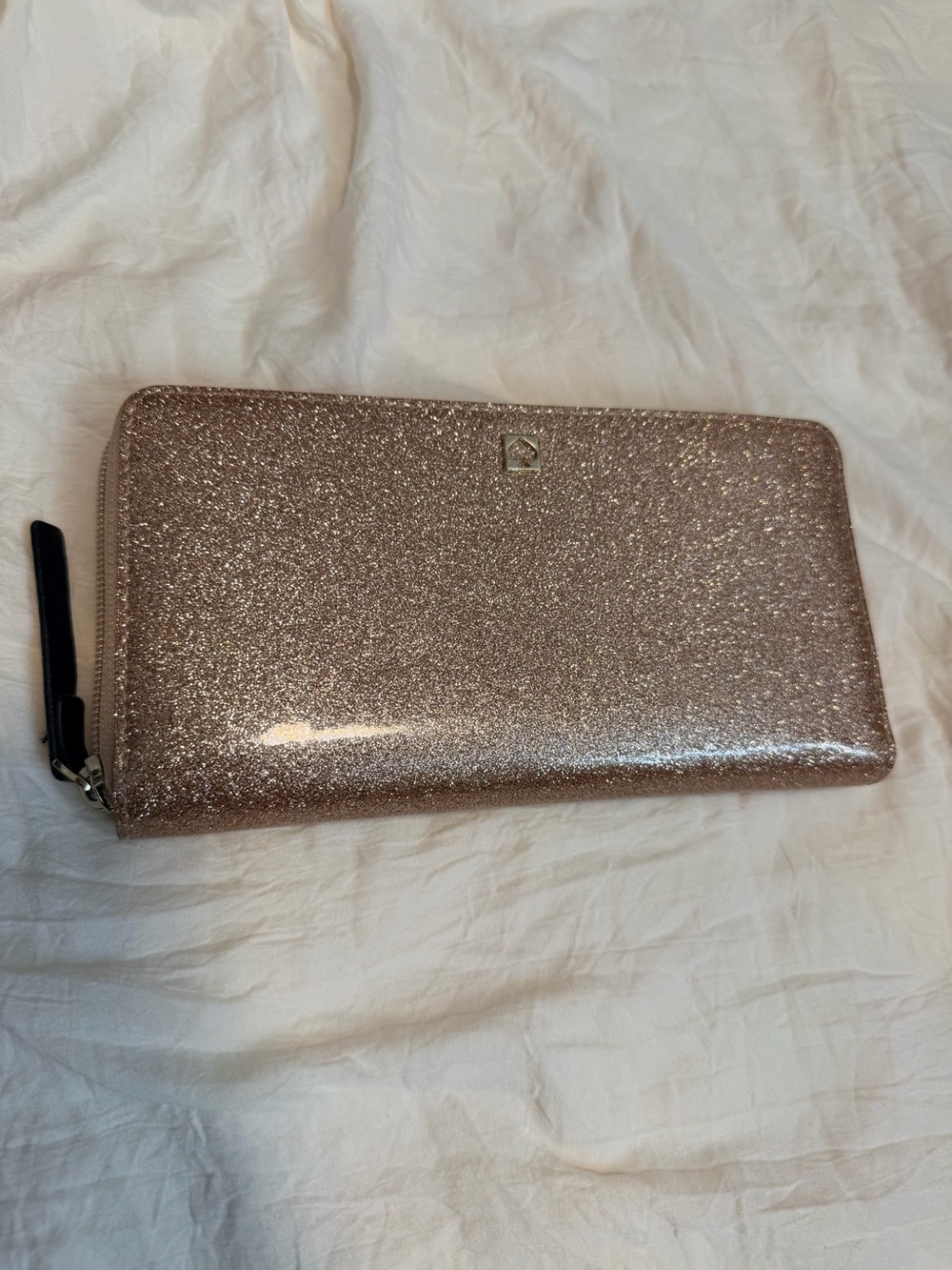 kate spade glitter wallet in rose gold sparkle - Picture 3 of 7